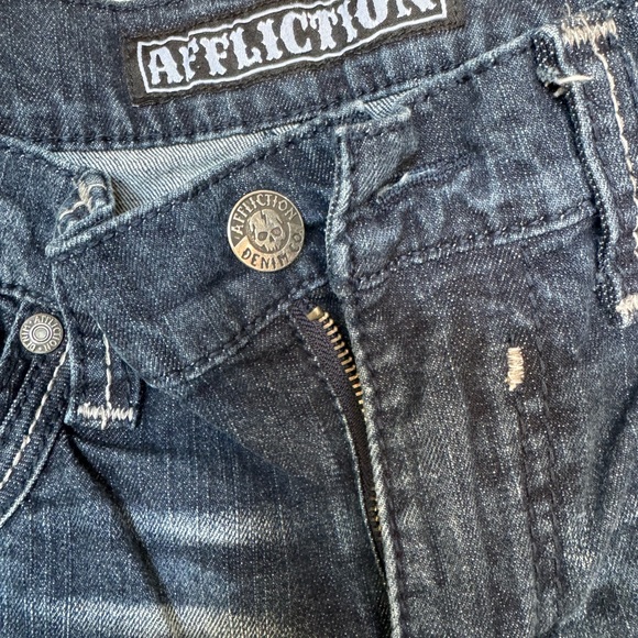 Affliction Dark Blue Slim Men's Jeans - Picture 2 of 3